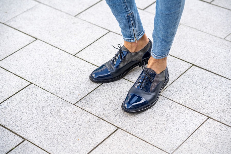 Klasikiniai oxford stiliaus batai "Prašmatniai mėlyni"