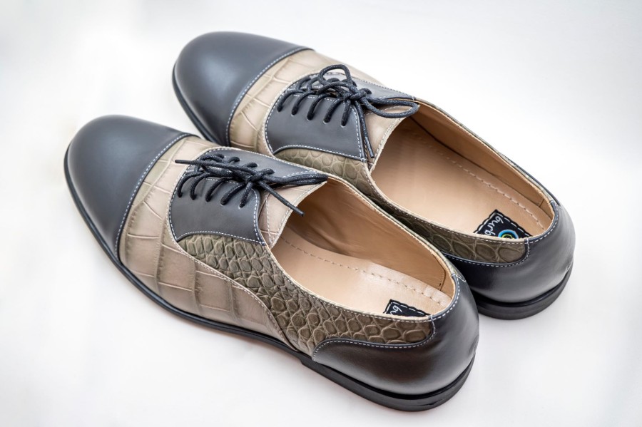 Klasikiniai oxford stiliaus batai "Pilki tonai"
